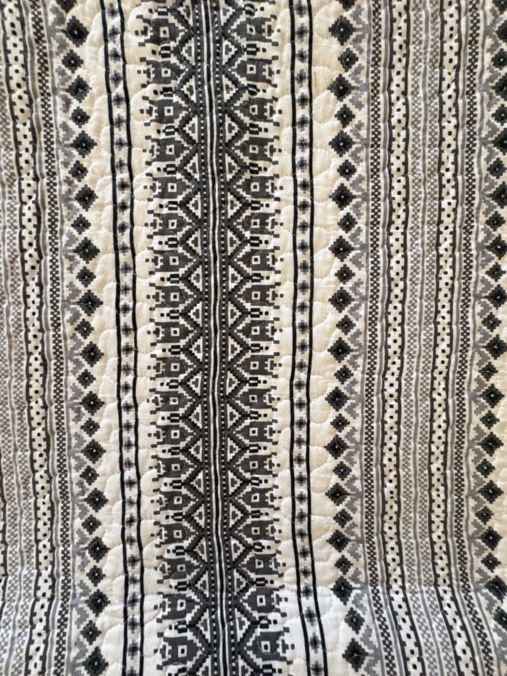 Quilt Boho Southwestern Geometric Tribal Aztec Style Solid Gray Back Full/Queen - Picture 4 of 5